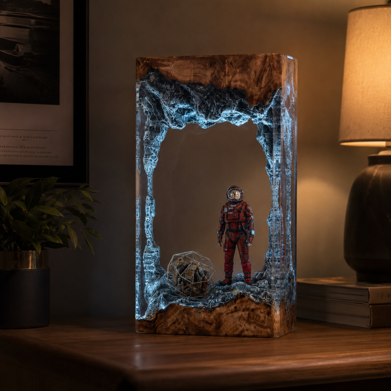 Mars Explorer Handmade Resin Lamp