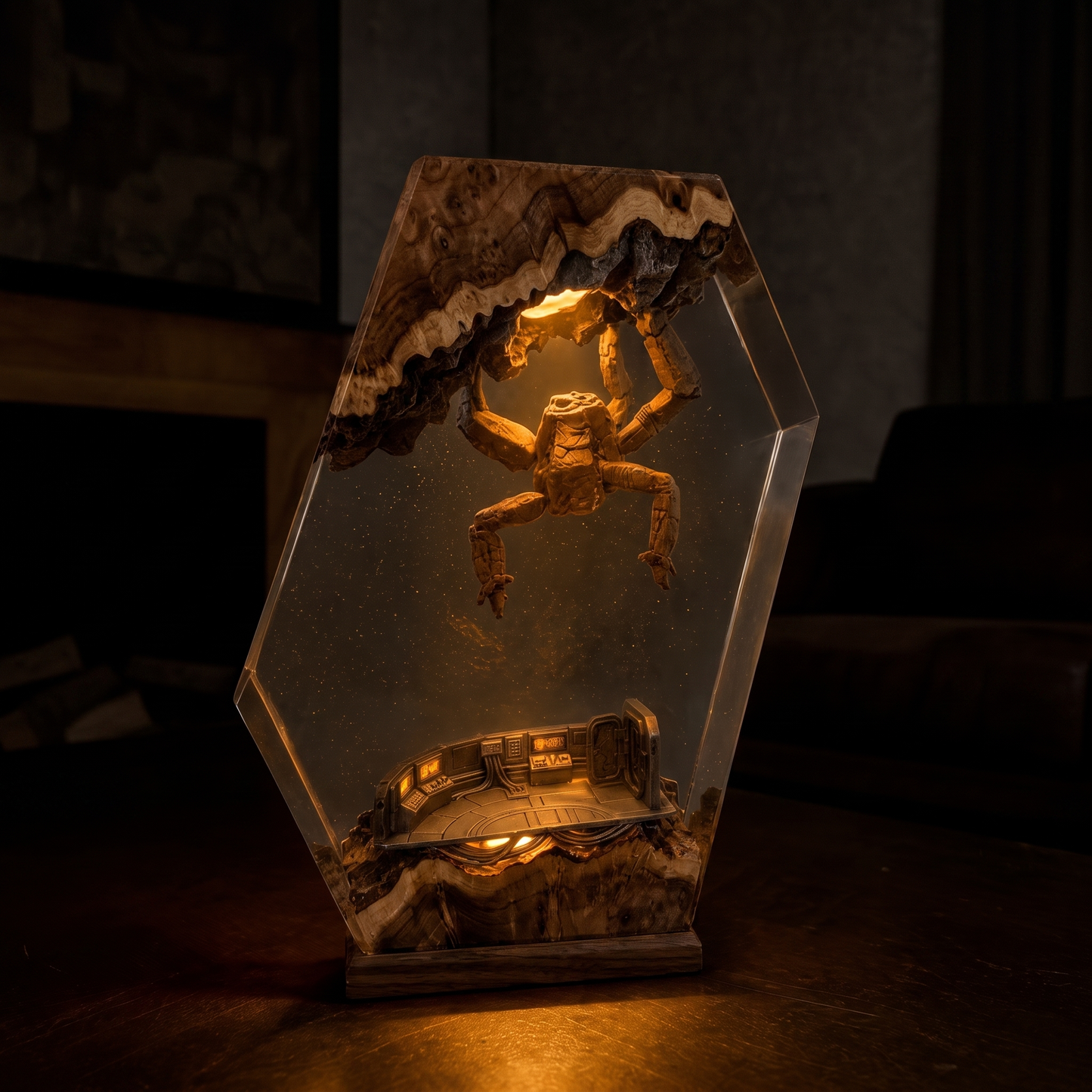 Rocky Encounter Handmade Resin Lamp