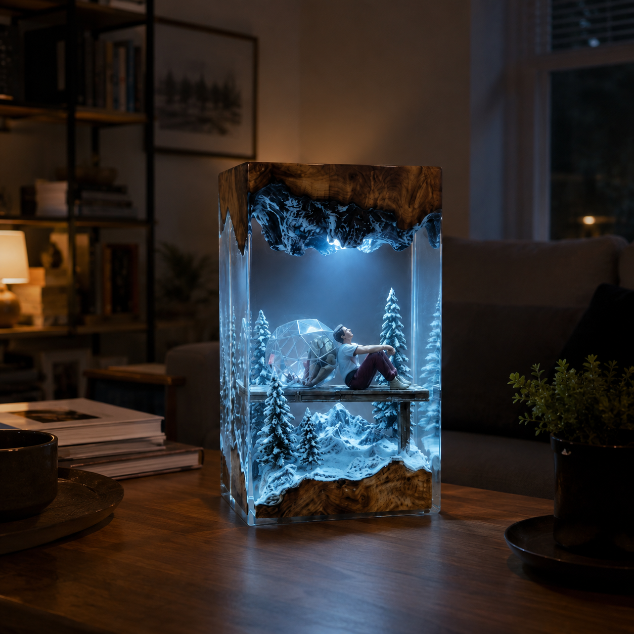Ryland & Rocky Solitude Resin Lamp