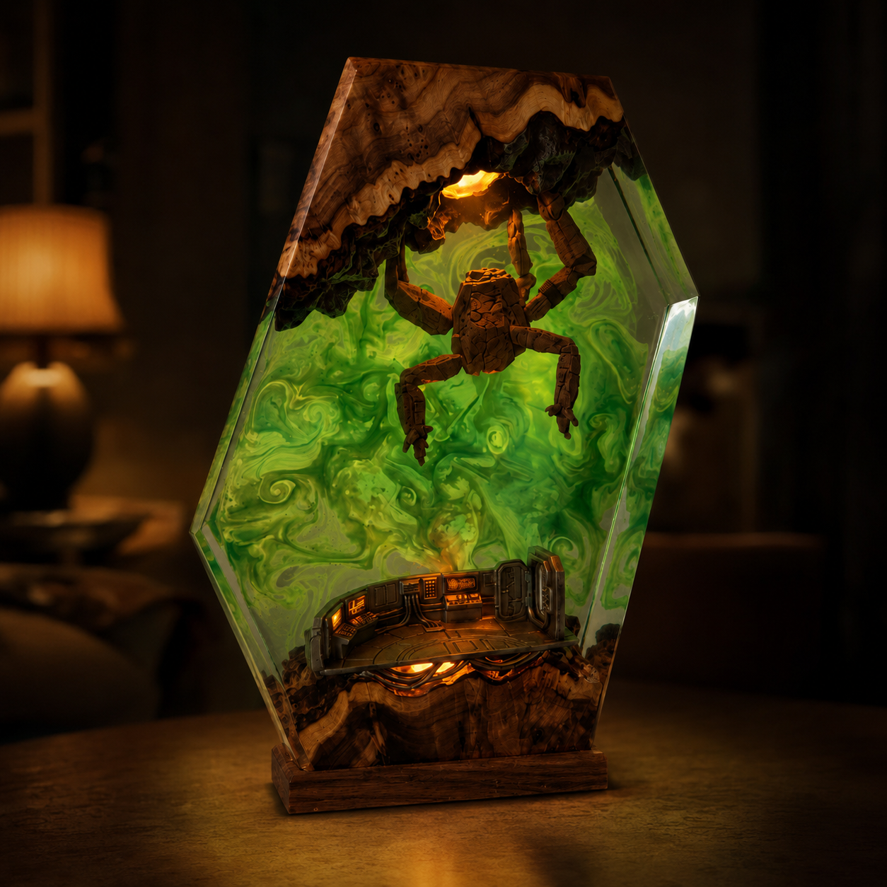 Rocky Encounter Handmade Resin Lamp